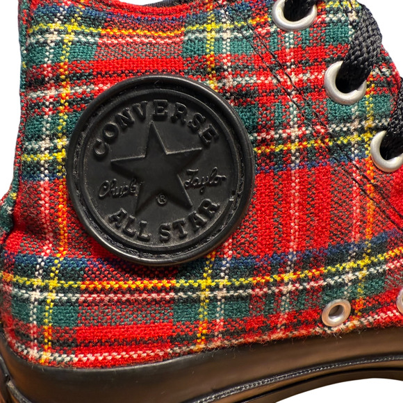 Converse Chuck Taylor All Star W7/M5 Tartan Plaid Tartan Plaid Xmas Sneakers - Picture 9 of 16